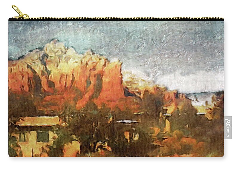 Sedona Zip Pouch featuring the painting Sedona by Susan Maxwell Schmidt