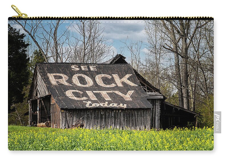Alabama Zip Pouch featuring the photograph See Rock City Barn by Andy Crawford