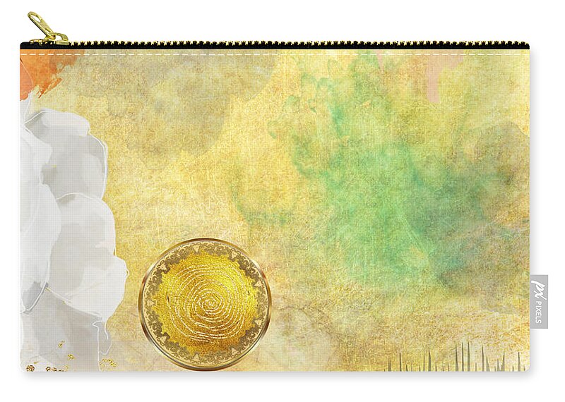 Contemporary Art Zip Pouch featuring the mixed media Seedling by Canessa Thomas