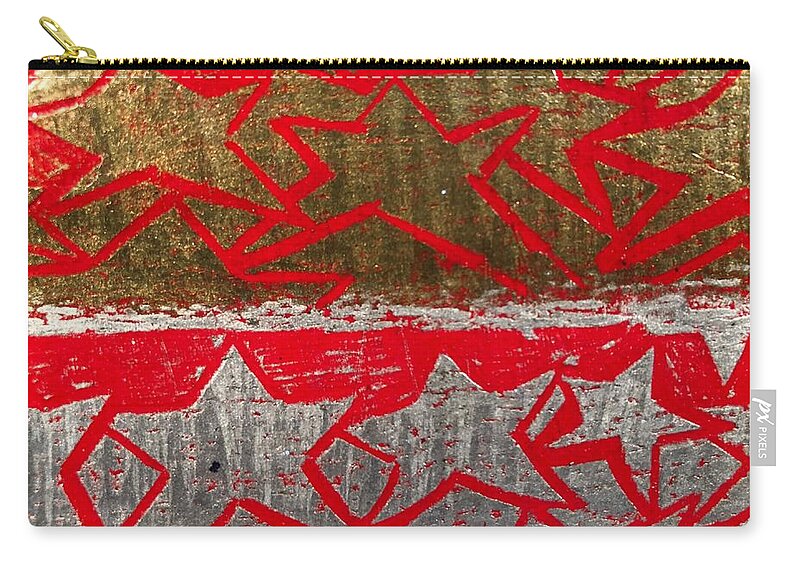Crayon Zip Pouch featuring the mixed media Seeing Stars by Lynda Zahn