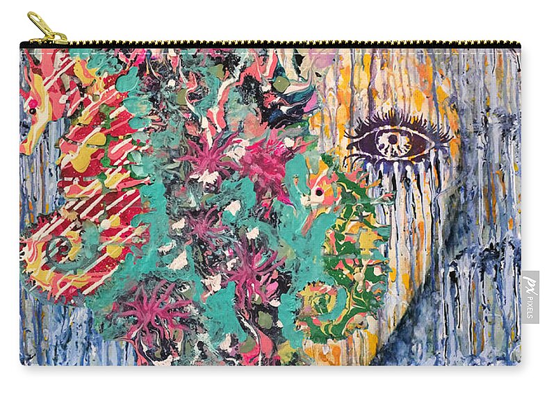 Reef Zip Pouch featuring the painting Seeing the Reef by Tessa Evette