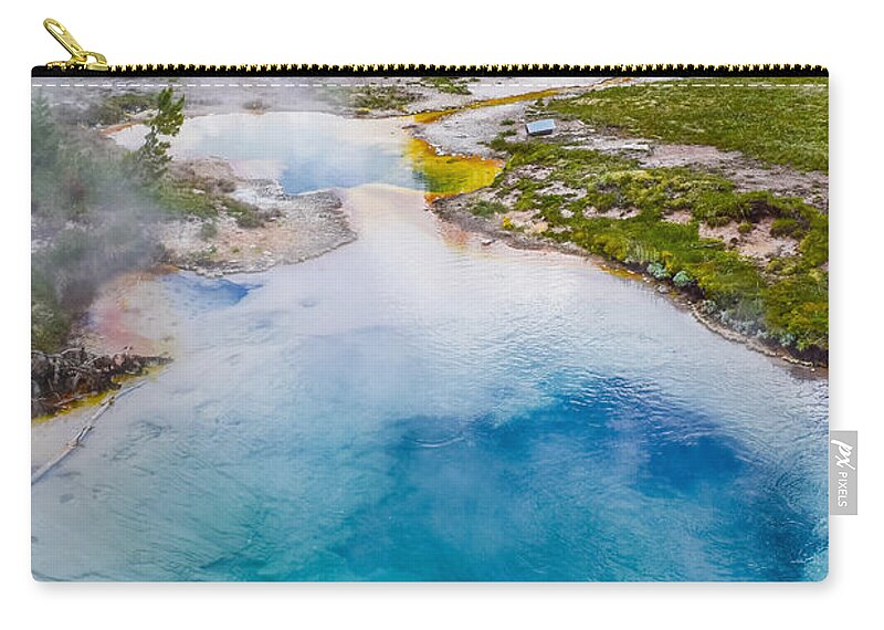 Seismograph Zip Pouch featuring the photograph Seismograph Pool - Yellowstone National Park by Bonny Puckett