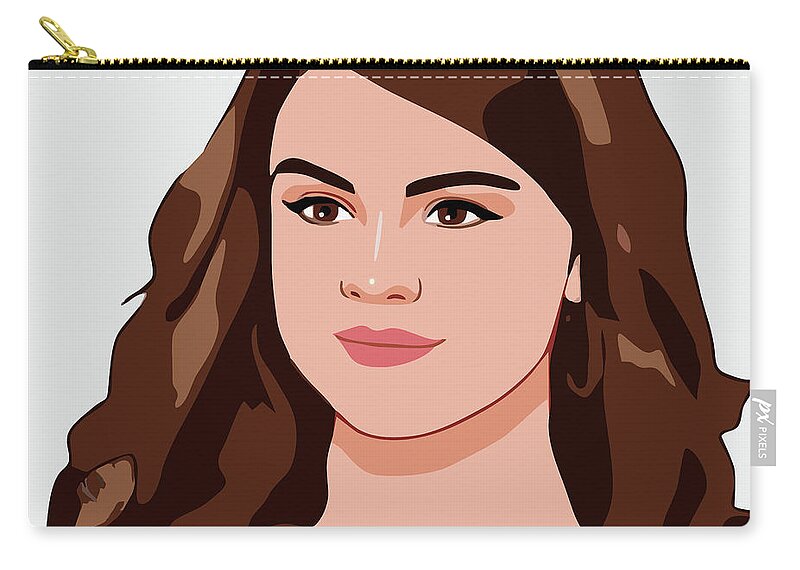 Selena Gomez Cartoon Portrait 1 Carry-all Pouch by Ahmad Nusyirwan - Fine  Art America