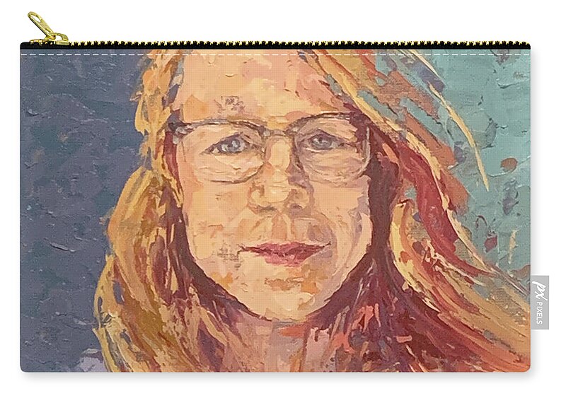 Selfie Carry-all Pouch featuring the painting Selfie, 2020 by PJ Kirk