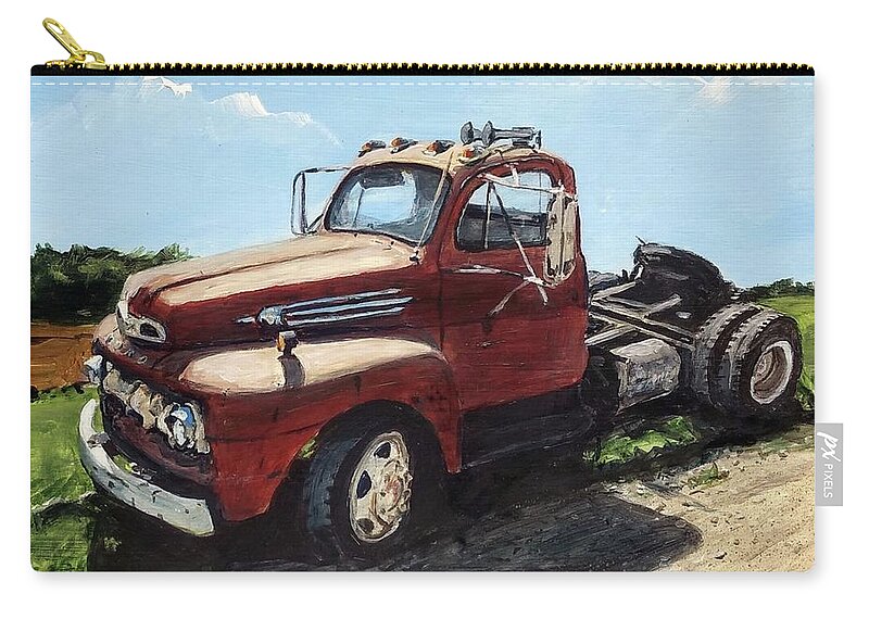 Ford Truck Zip Pouch featuring the painting Semi-Retired by William Brody