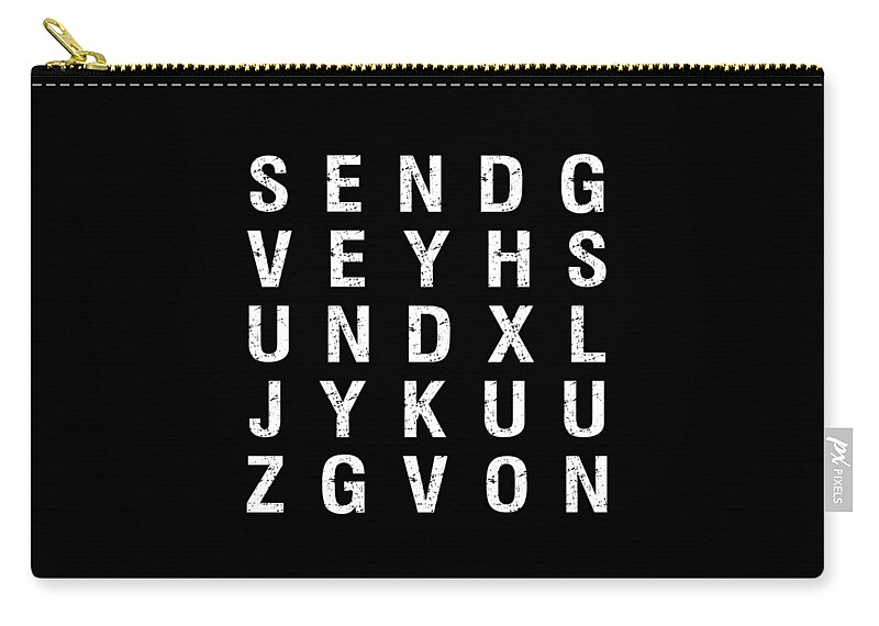 Funny Zip Pouch featuring the digital art Send Nudes Word Search by Flippin Sweet Gear