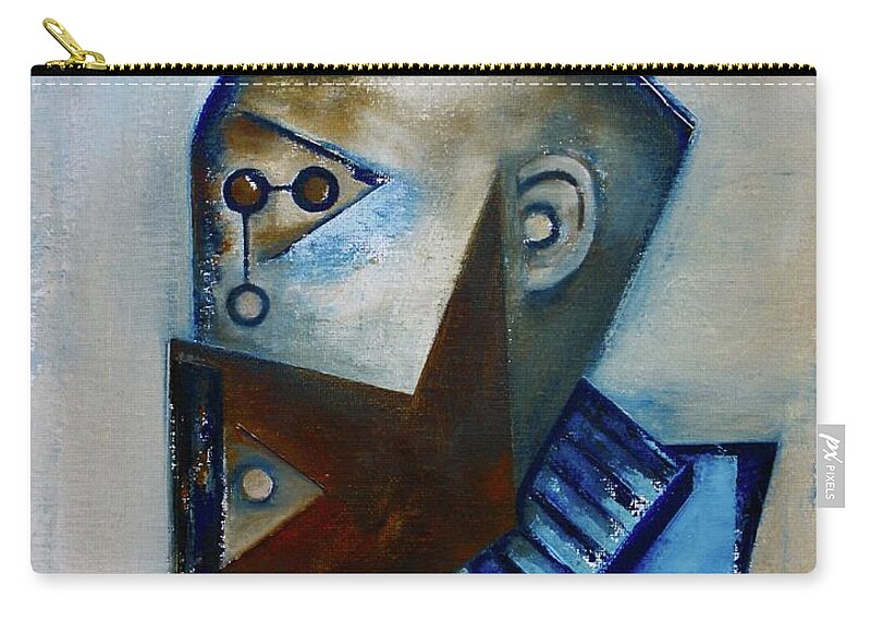 Abstract Portrait Carry-all Pouch featuring the painting Sensory / Receipts by Martel Chapman