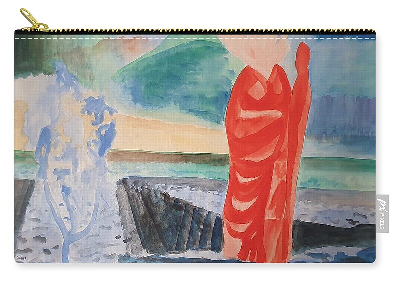 Classical Greek Sculpture Zip Pouch featuring the painting Separation of the Waters by Enrico Garff