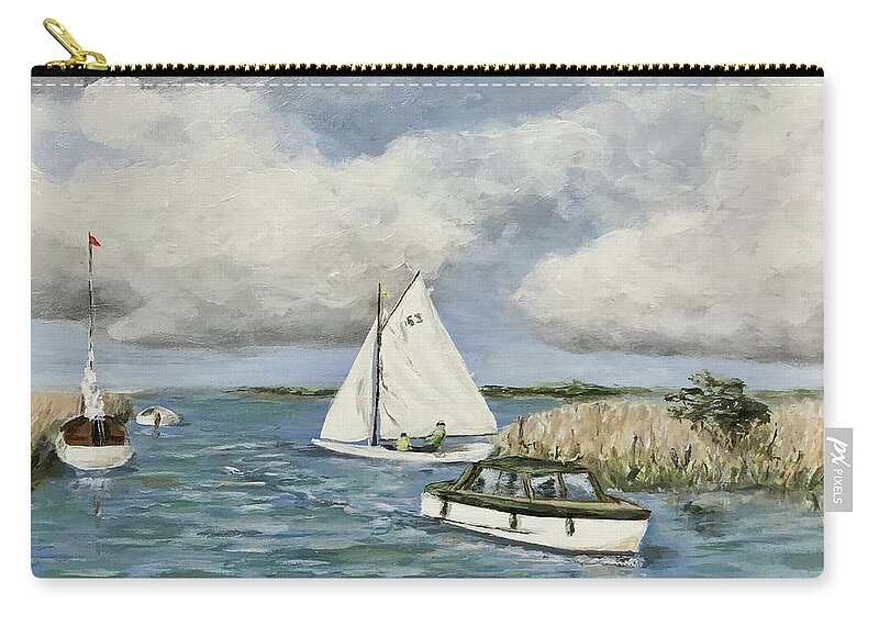 Sailing Zip Pouch featuring the painting September River by Deborah Smith