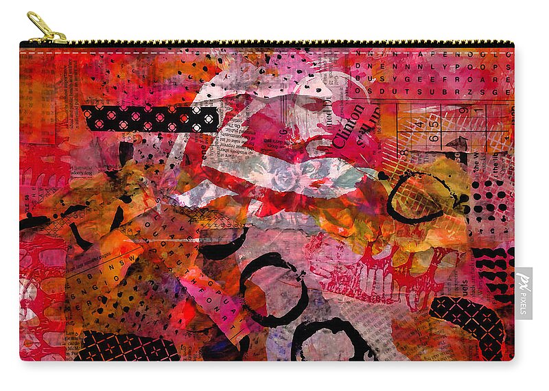 Serena Williams Zip Pouch featuring the mixed media Serena Williams Newspaper Collage by Brian Reaves