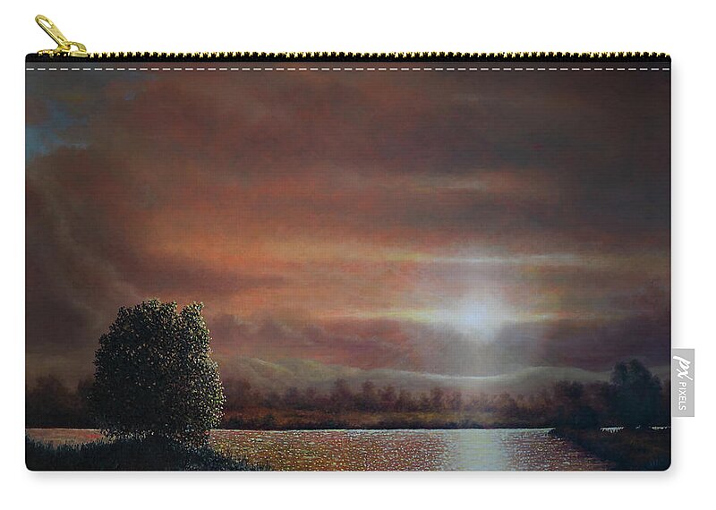 Oil Painting Zip Pouch featuring the painting Serene Lake by Douglas Castleman