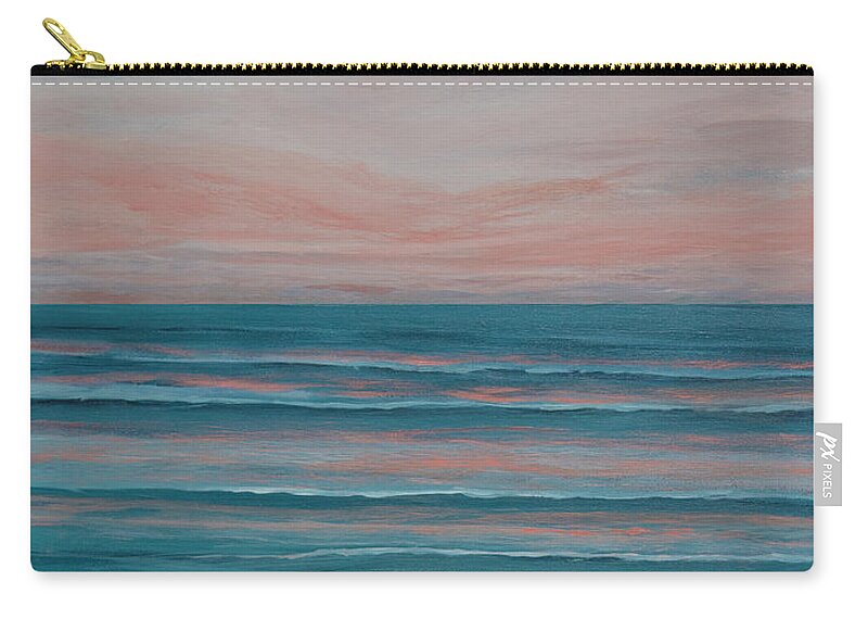 Ocean Zip Pouch featuring the painting Serene by Linda Bailey