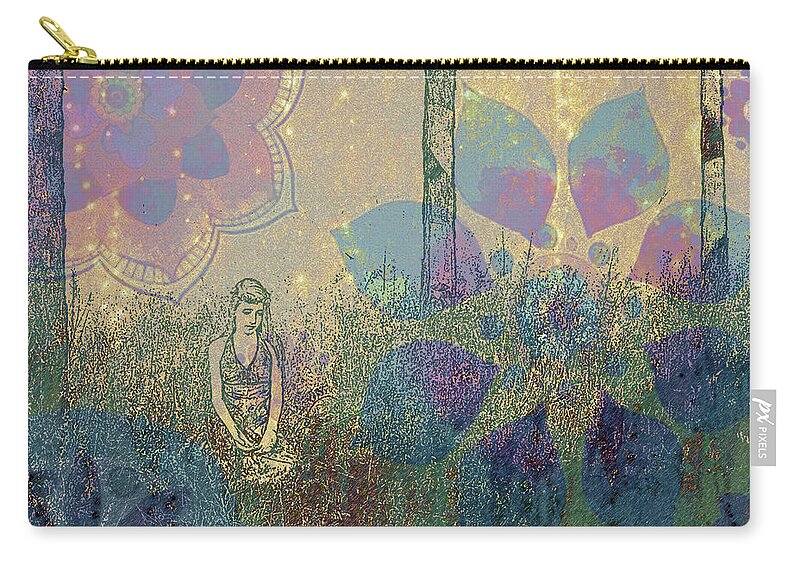 Sharaabel Zip Pouch featuring the photograph Serenity in the Mod Forest by Shara Abel