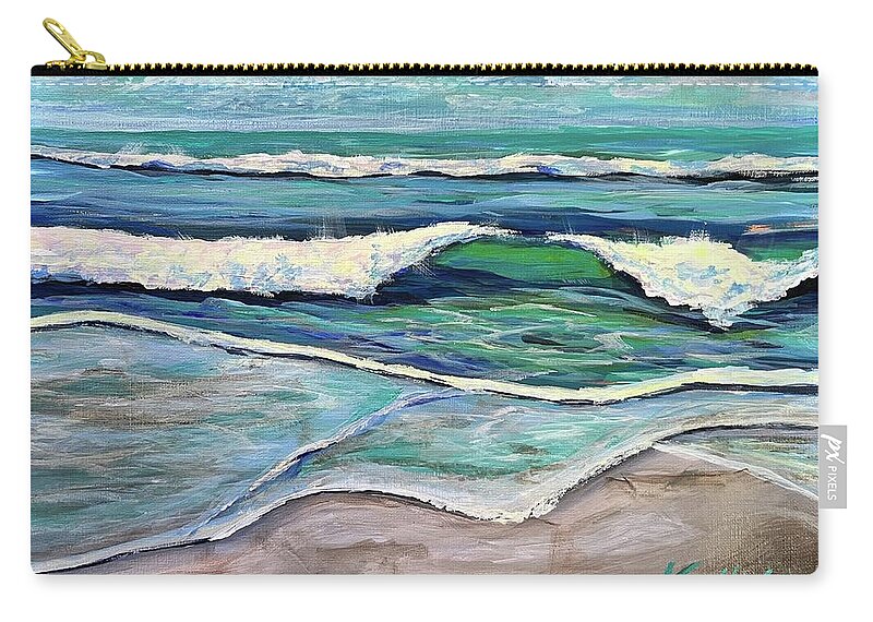 Beach Zip Pouch featuring the painting Serenity by Kelly Smith