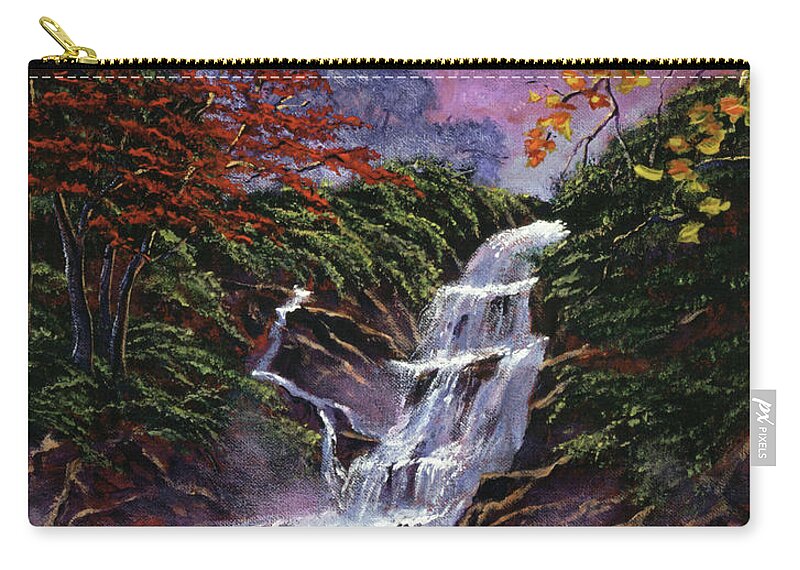 Landscape Zip Pouch featuring the painting Serenity Sounds by David Lloyd Glover