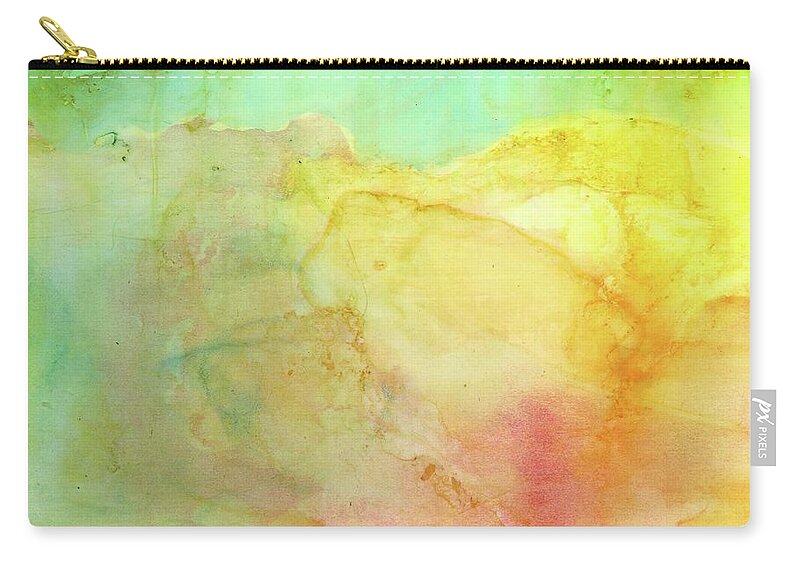 Peach Zip Pouch featuring the painting Serenity by Katy Bishop