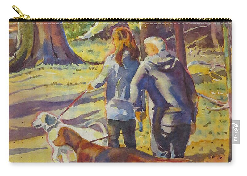 Falll Zip Pouch featuring the painting Setter at Lemoine Pt. by David Gilmore