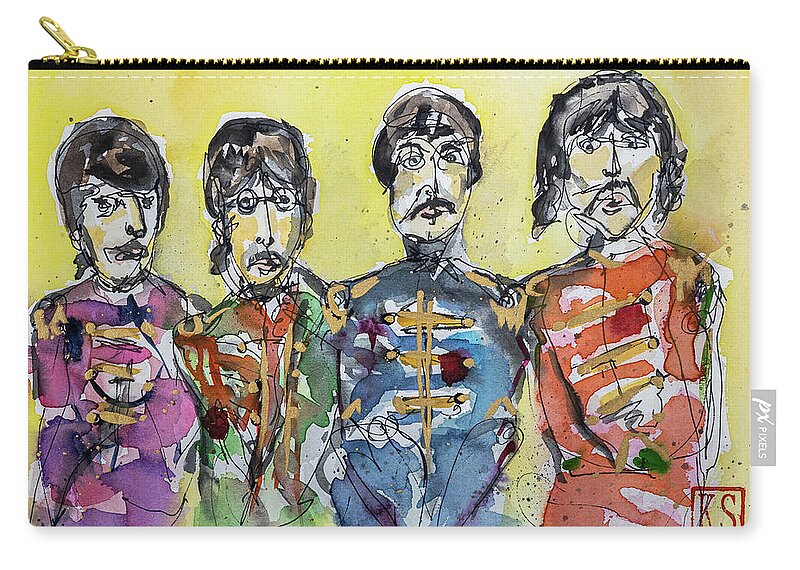 The Beatles Zip Pouch featuring the painting Sgt. Peppers Lonely Hearts Club Band by Kim Sowa