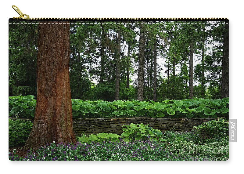 Shaded Garden Zip Pouch featuring the photograph Shaded Garden by Rachel Cohen