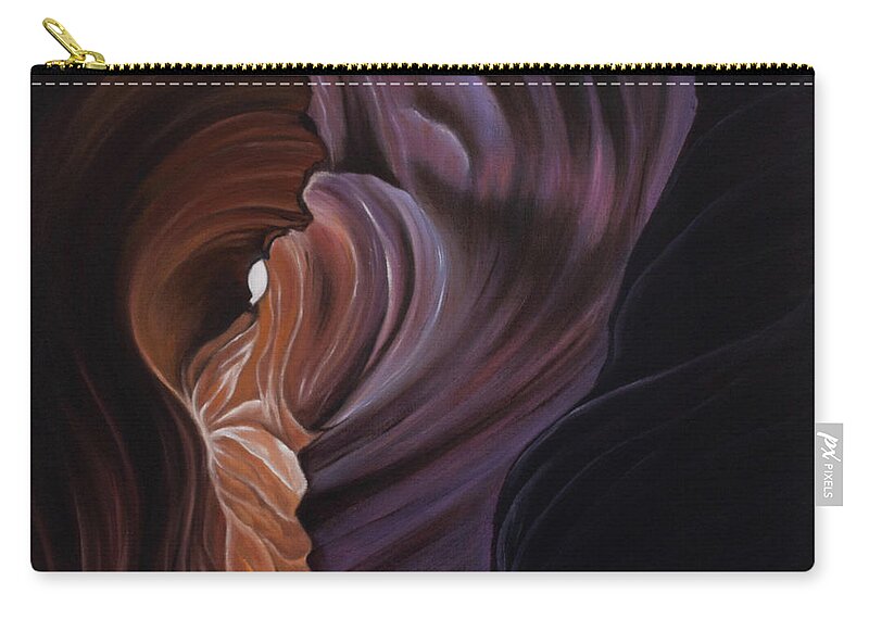 Sandstone Zip Pouch featuring the painting Shades and Layers by Neslihan Ergul Colley