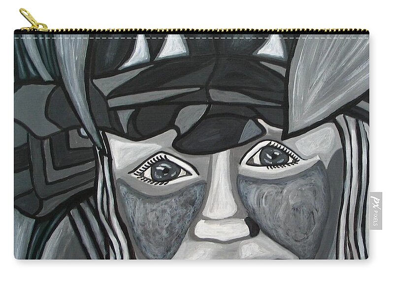 Zip Pouch featuring the painting Shades of Grey by Sandra Marie Adams