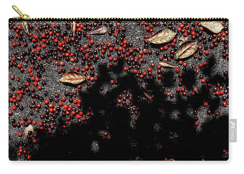 Shadow Berries Zip Pouch featuring the photograph Shadow Berries by Sharon Popek