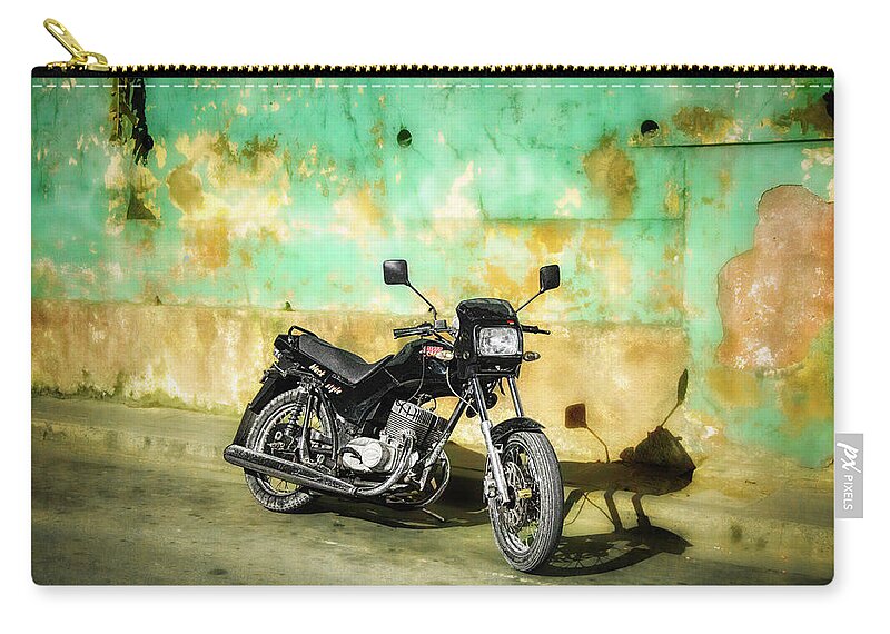Motocross Zip Pouch featuring the photograph Shadow Of A Motorbike by Micah Offman