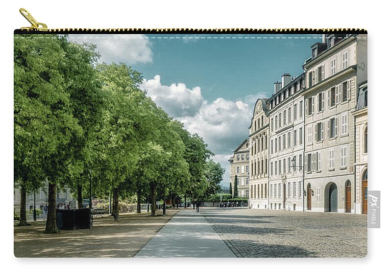 Geneva Zip Pouch featuring the photograph Shadows and Clouds St Antoine Promenade by Benoit Bruchez