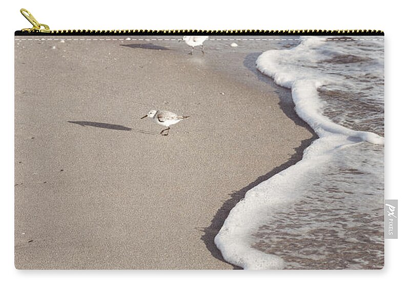 Clouds Zip Pouch featuring the photograph Shadows in the Beachhouse Sand by Debra and Dave Vanderlaan