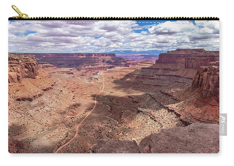 Shafer Canyon Overlook Zip Pouch featuring the photograph Shafer Canyon Panorama by Jurgen Lorenzen