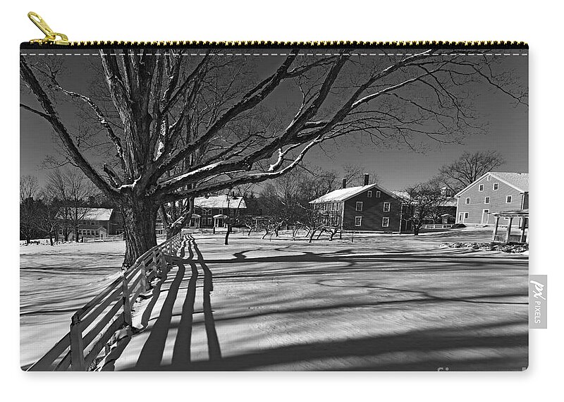 Black And White Zip Pouch featuring the photograph Shaker Village by Steve Brown