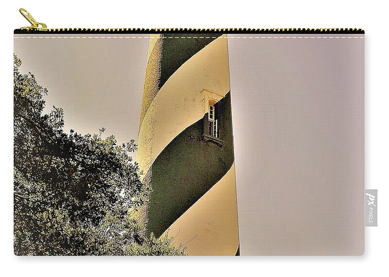 St Augustine Light House John Anderson Zip Pouch featuring the photograph Shall there be Light by John Anderson