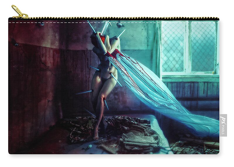 Goth Carry-all Pouch featuring the digital art Shame by Mario Sanchez Nevado