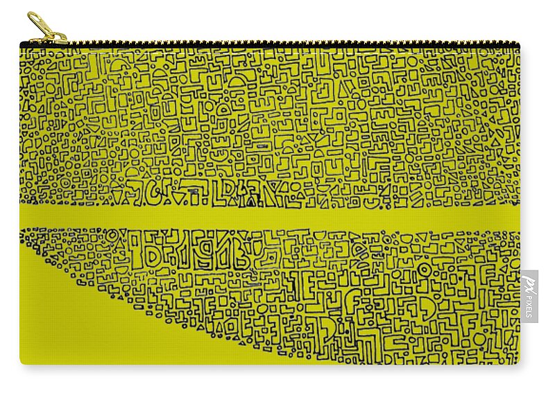 Abstract Zip Pouch featuring the drawing Shape Of Wonder by Fei A