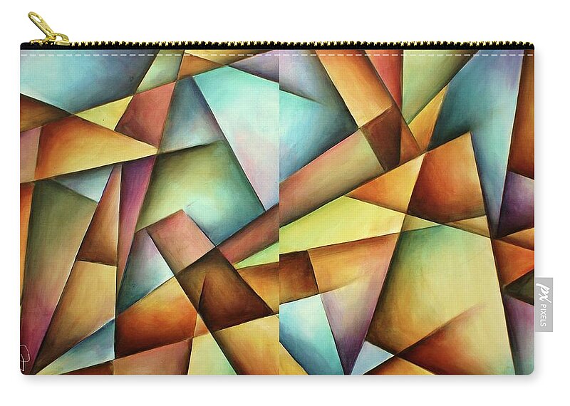 Abstract Zip Pouch featuring the painting Shard by Michael Lang