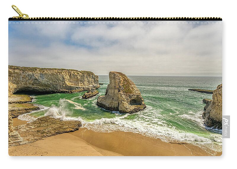 California Zip Pouch featuring the photograph Shark Fin Cove Sunny Afternoon by Kenneth Everett