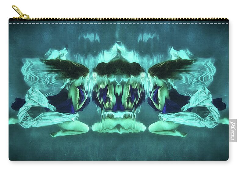 Underwater Carry-all Pouch featuring the digital art Shattered Reflections by Brad Barton