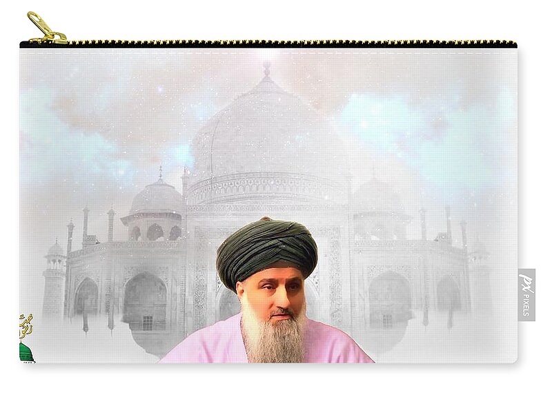  Zip Pouch featuring the digital art Shaykh Nurjan - Taj by Sufi Meditation Center