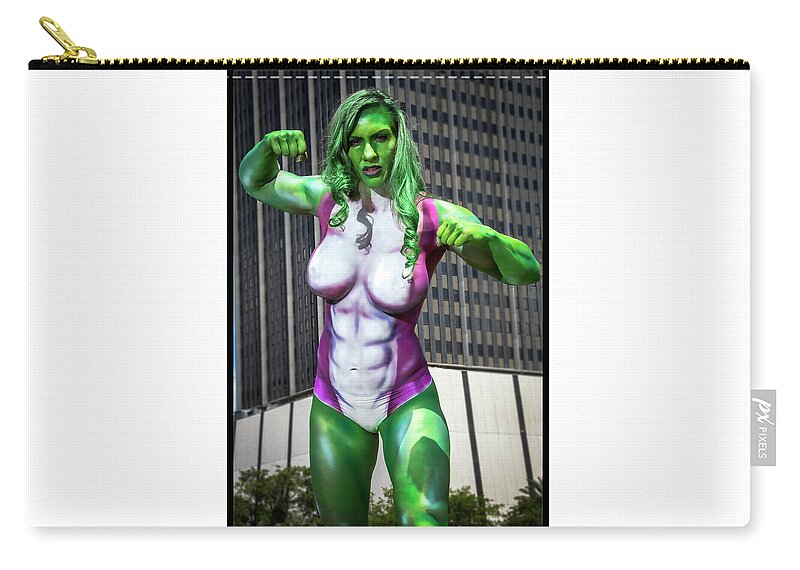 Cosplay Zip Pouch featuring the photograph She-Hulk #2 by Christopher W Weeks