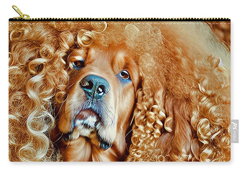Dog Zip Pouch featuring the mixed media She Knows Her Way by Lynda Lehmann