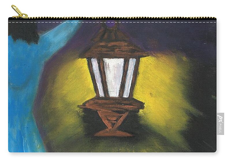 Guide Zip Pouch featuring the painting She Lights The Way by Esoteric Gardens KN