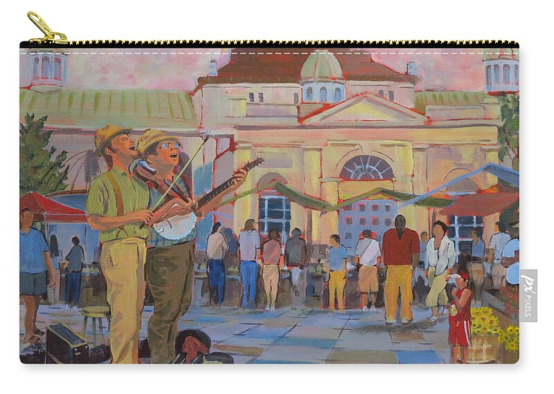 Canada Zip Pouch featuring the painting Sheesham and Lotus at City Hall by David Gilmore