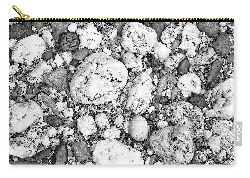 Shell Zip Pouch featuring the photograph Shells and Rocks 2a, Batehaven, NSW, Australia by Steven Ralser