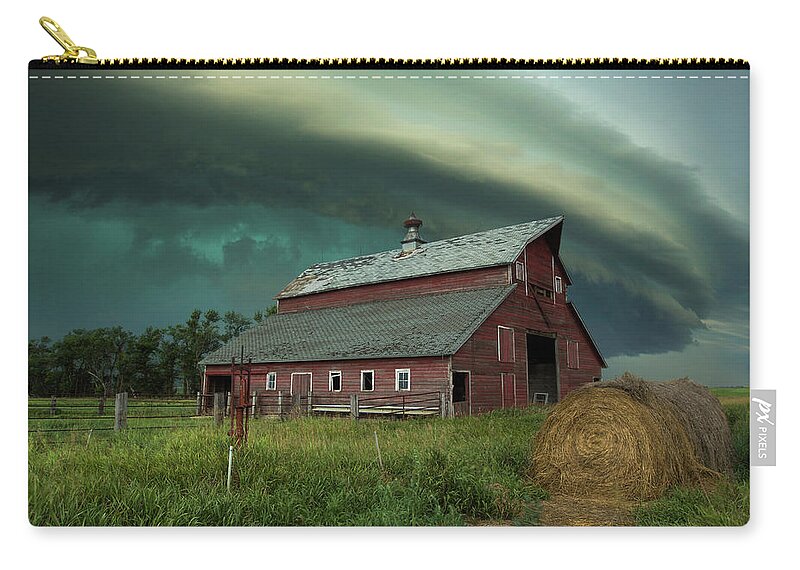 Shelf Cloud Zip Pouch featuring the photograph Shelter In Place by Aaron J Groen