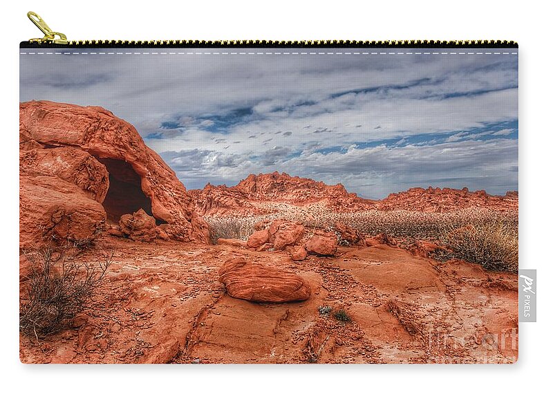  Zip Pouch featuring the photograph Shelter in the Desert by Rodney Lee Williams