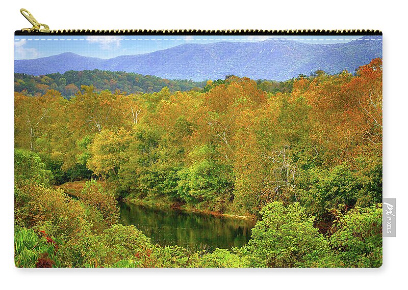 Shenandoah River Zip Pouch featuring the photograph Shenandoah River by Mark Andrew Thomas