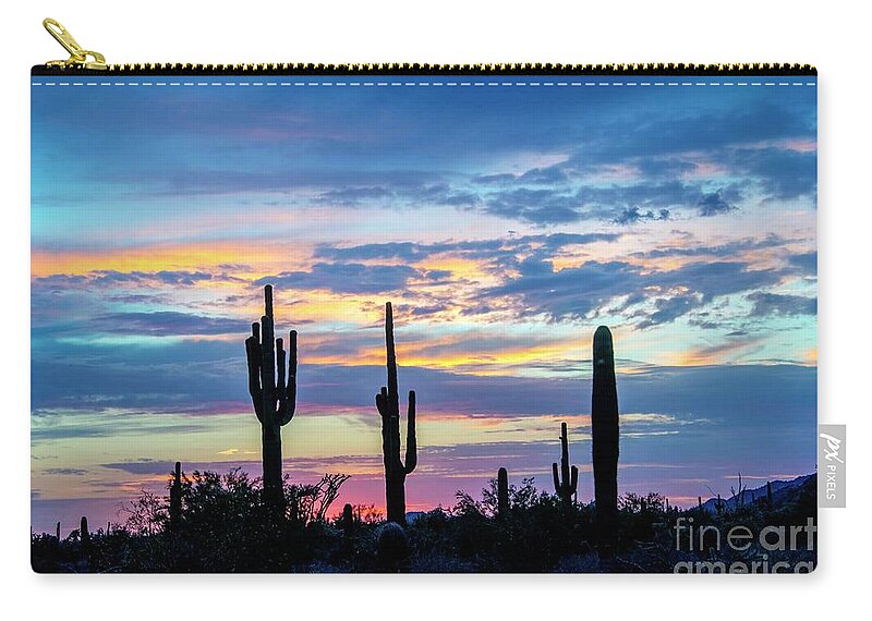 Sunset Zip Pouch featuring the photograph Sherbert Sunset by Joanne West
