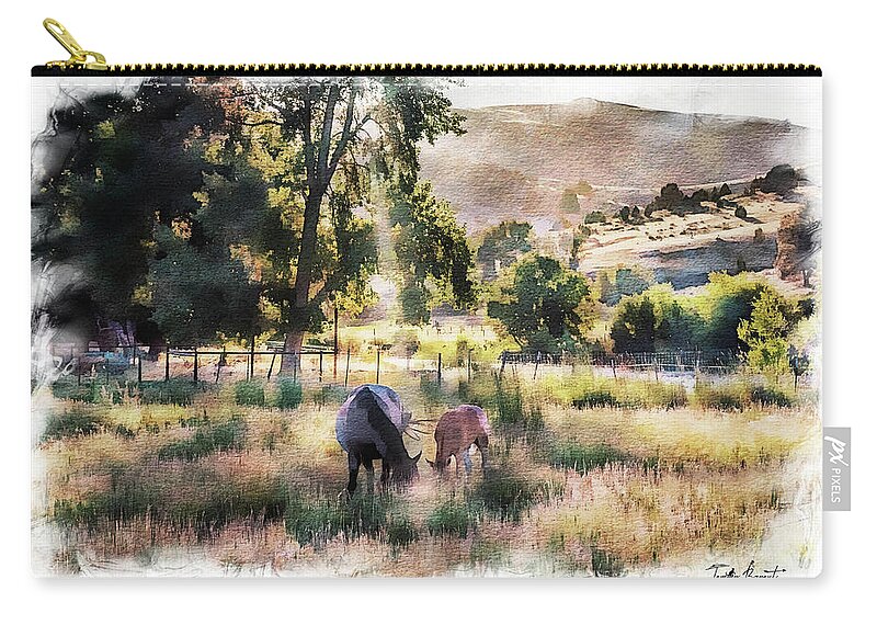 Autumn Zip Pouch featuring the photograph Shine an Ever Loving Light w/ Dream Vignette Border by Tammy Bryant