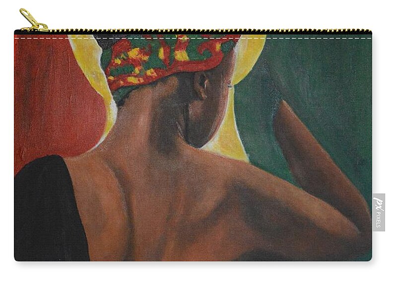  Zip Pouch featuring the painting Shine on me by Carmel Joseph