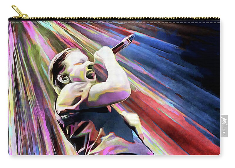 Shinedown Zip Pouch featuring the mixed media Shinedown Brent Smith Art Hope by The Rocker Chic